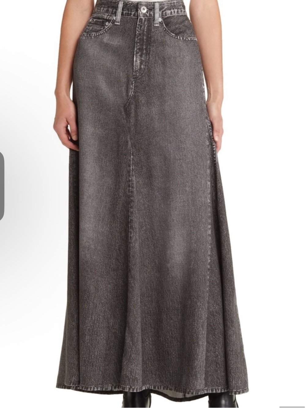 Rag and Bone midi/maxi black jean skirt